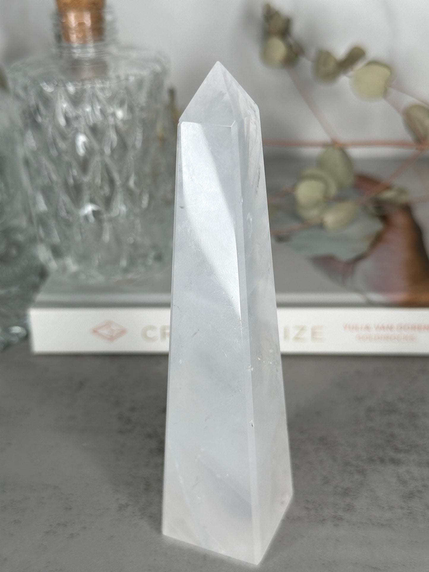 Gorgeous Milky Girasol Quartz Obelisk | From Brazil | Quartz Point | Polished Crystal | Milky Hue