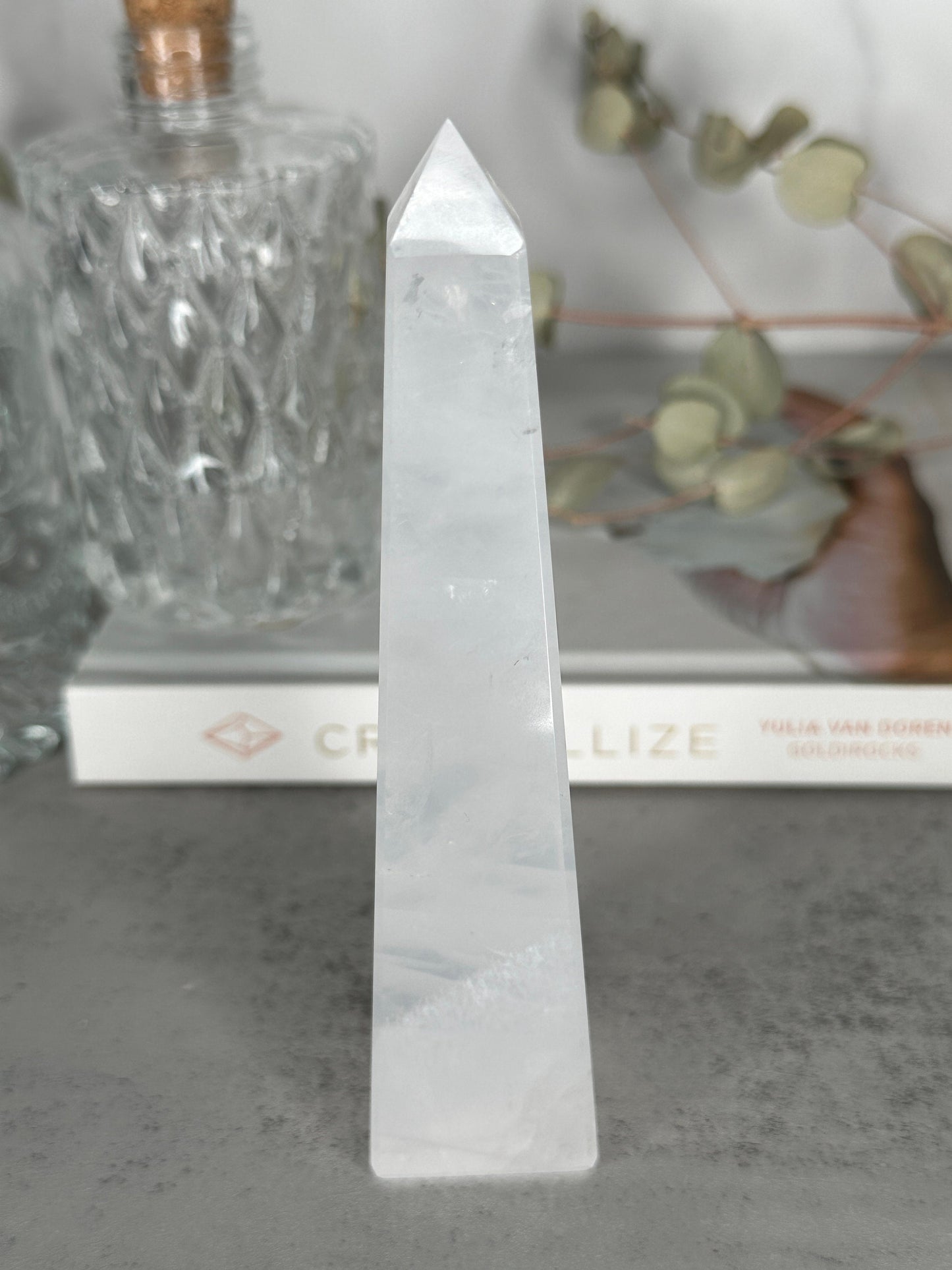 Gorgeous Milky Girasol Quartz Obelisk | From Brazil | Quartz Point | Polished Crystal | Milky Hue