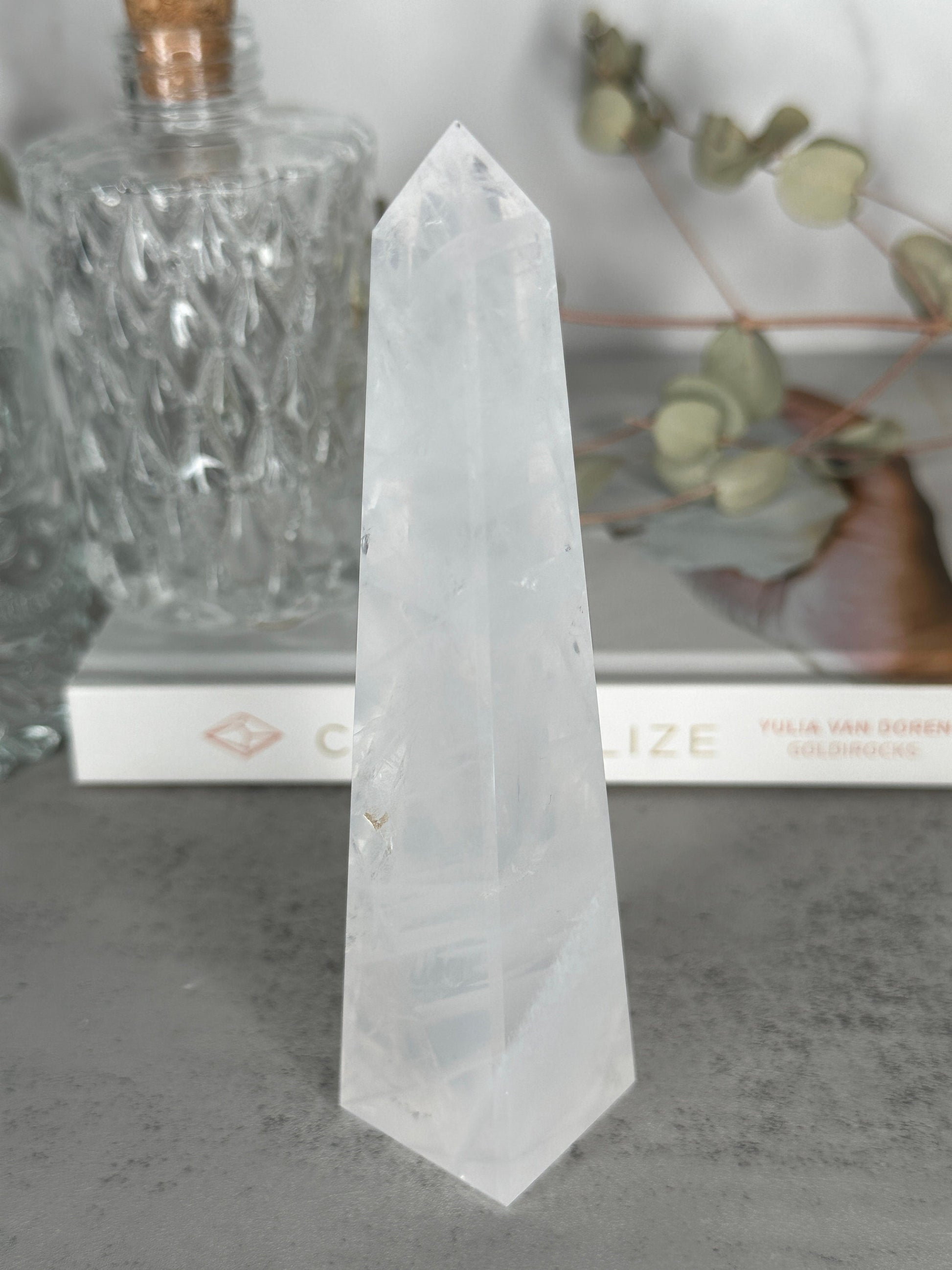 Gorgeous Milky Girasol Quartz Obelisk | From Brazil | Quartz Point | Polished Crystal | Milky Hue