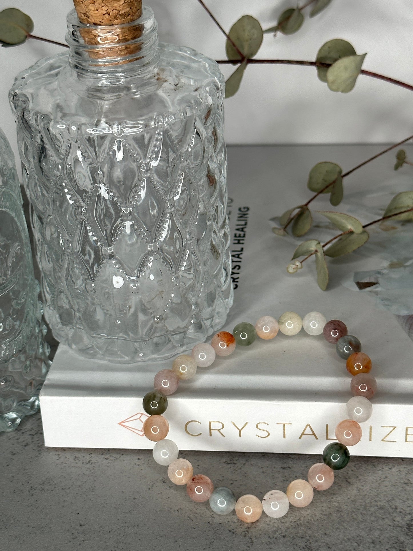 Beautiful Colorful Amphibole Bracelet | Genuine Crystal bracelet | Neutral Crystal Bracelet | 7.6mm | High-Quality
