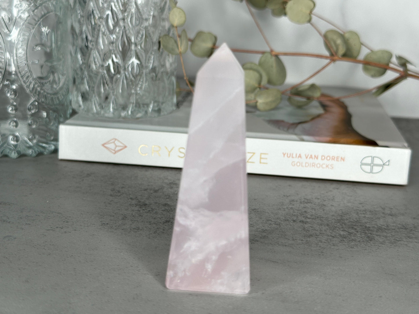Gorgeous Pink Girasol Quartz Obelisk | From Brazil | Pink Quartz Point | Polished Pink Crystal | Milky Hue