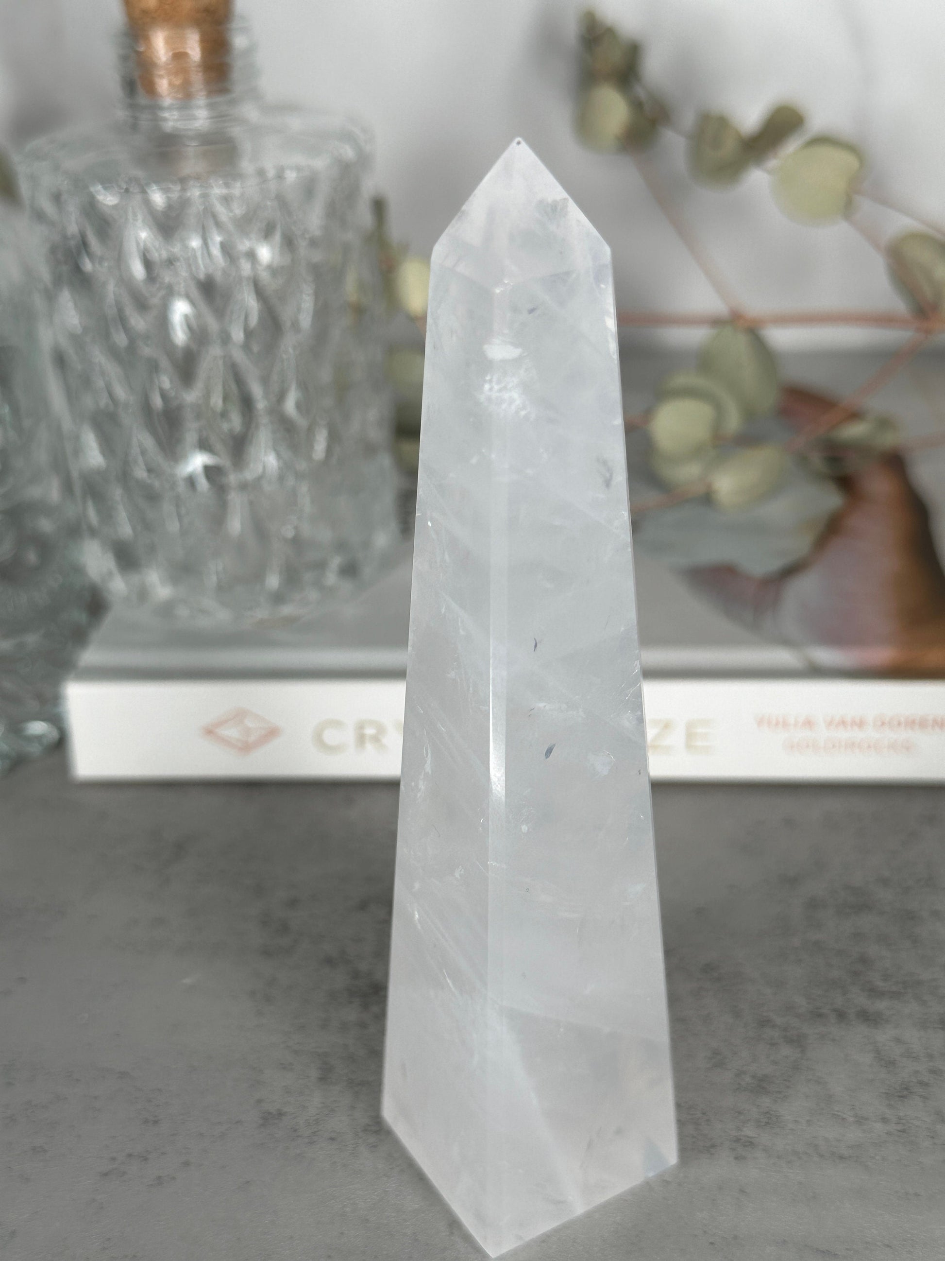 Gorgeous Milky Girasol Quartz Obelisk | From Brazil | Quartz Point | Polished Crystal | Milky Hue