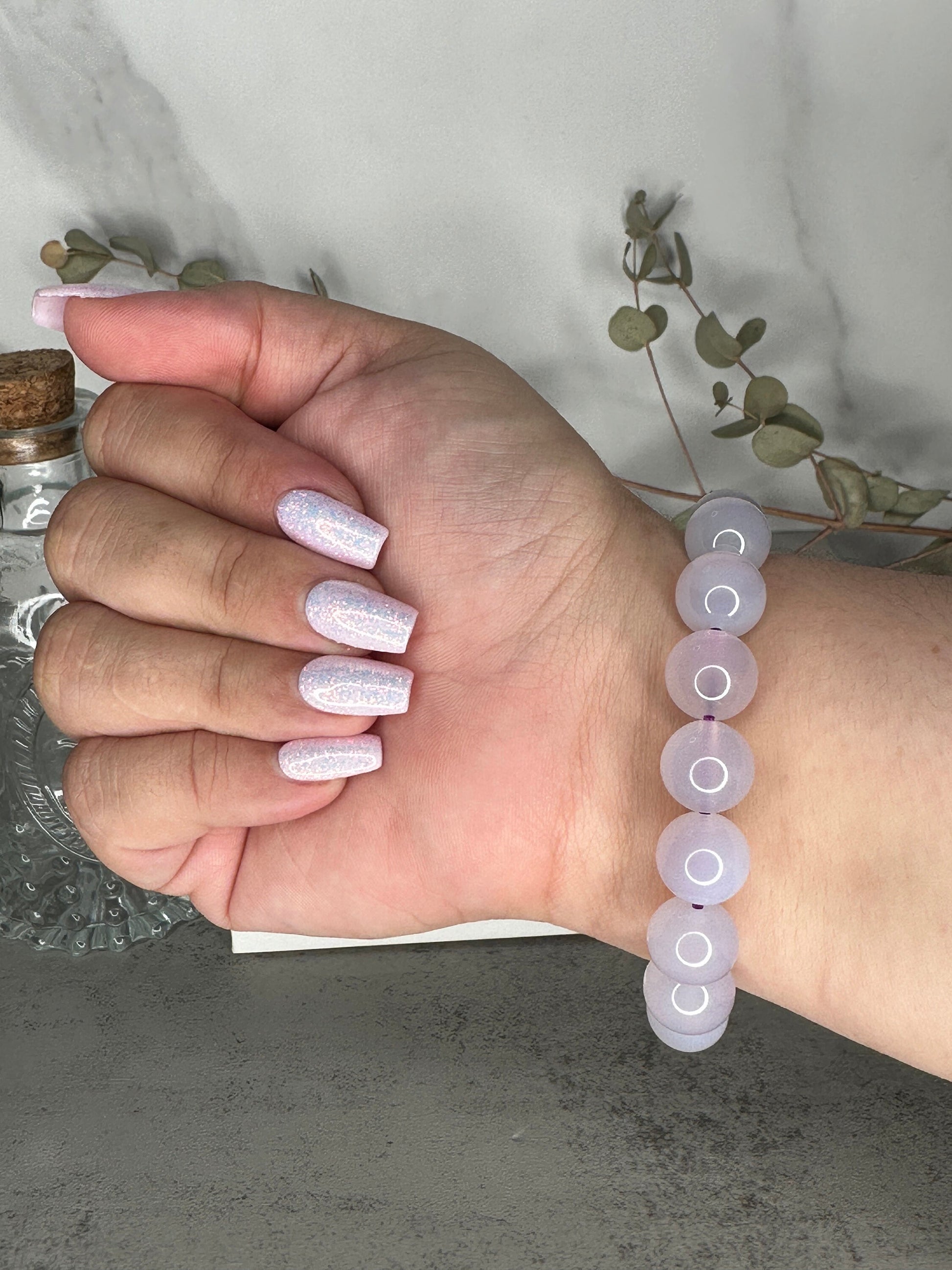 Beautiful Purple Chalcedony Bracelet | High-Quality Crystal Bracelet | 12mm