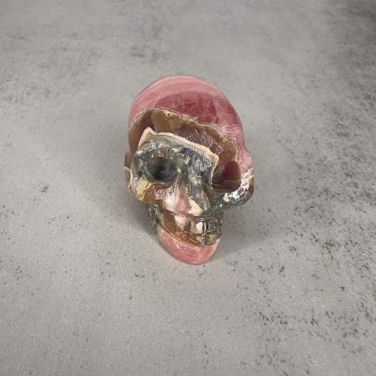 Amazing Rhodochrosite Skull Hand Carved Genuine Crystal From Argentina | Tucson Gem Show Exclusive